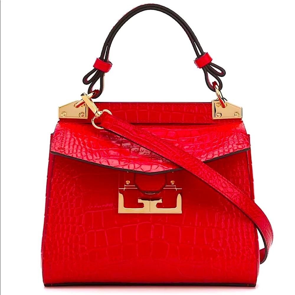 GIVENCHY Mini Mystic CrocEmbossed Leather Satchel